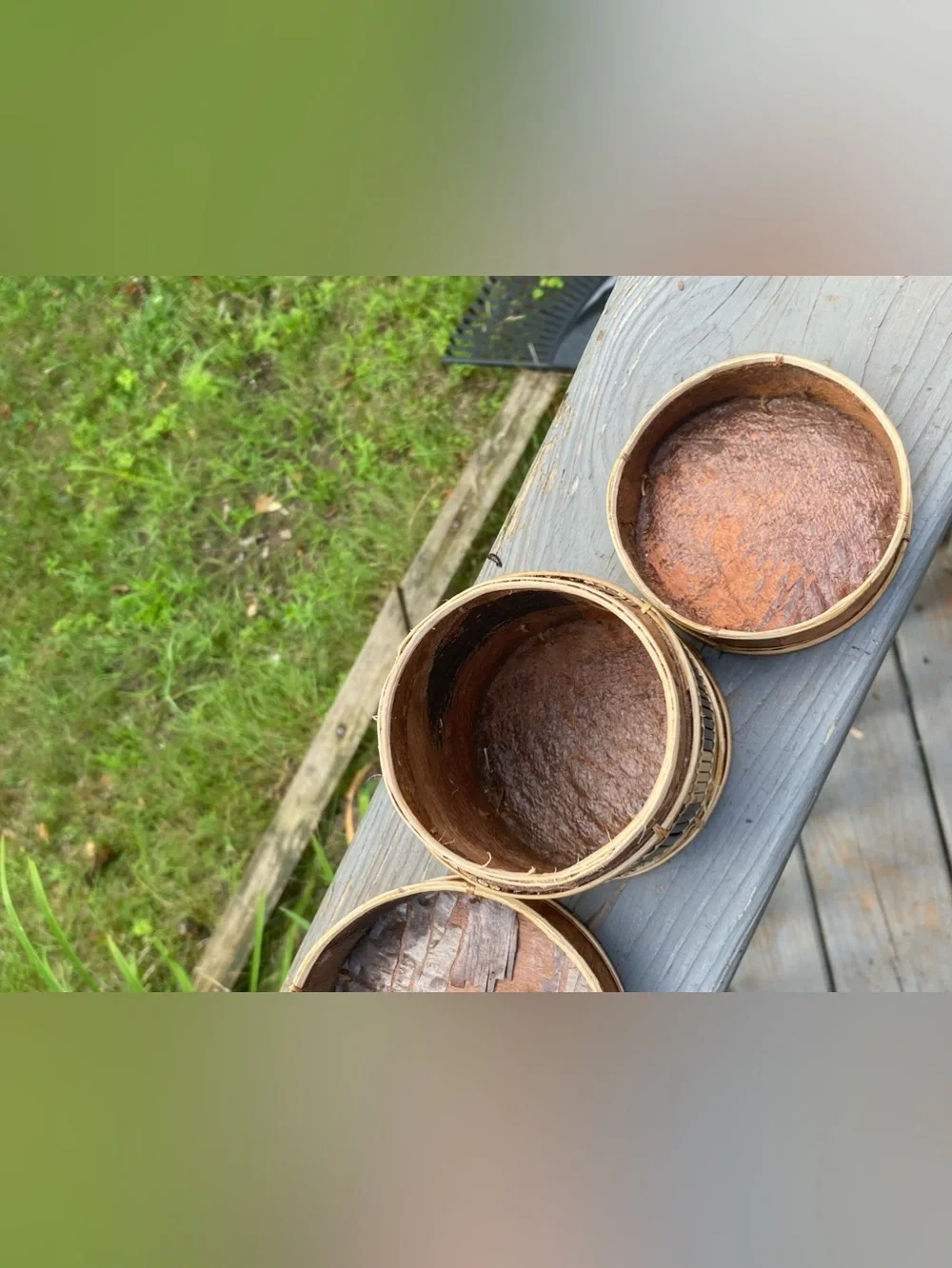 Handcrafted Indonesian Brown Bamboo Storage Canister Set of 3 Bark Box
